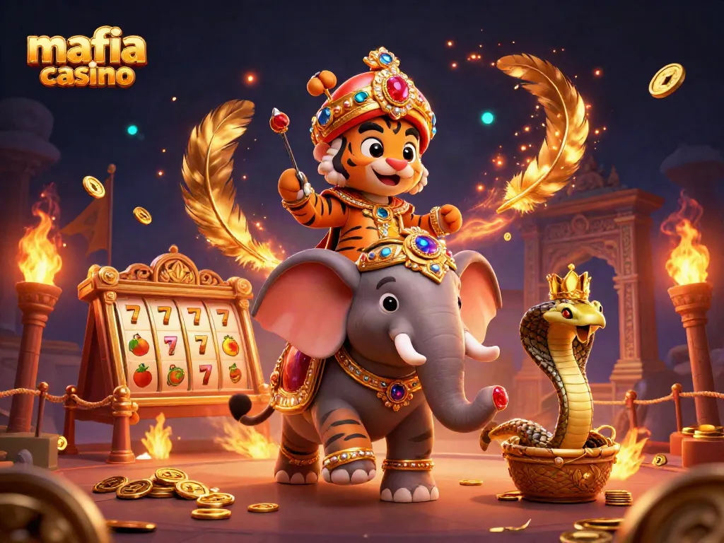 Experience the excitement of mafia casino with a vibrant 3D illustration showcasing dynamic gambling elements.